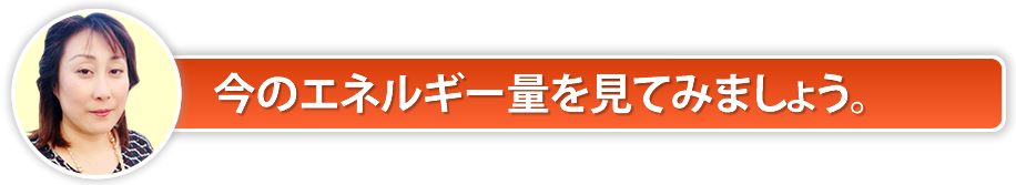チェックポイント　今のエネルギー量を見てみましょう。