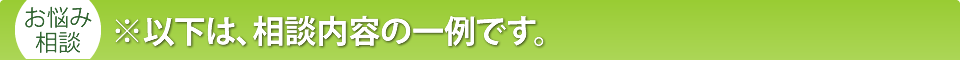 ※以下は、相談内容の一例です。